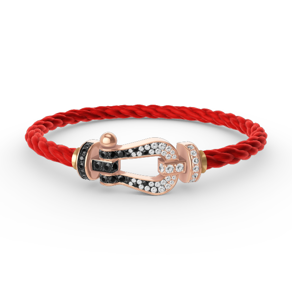 [Garvey ]FORCE LARGE HORSESHOE BLACK WHITE DIAMOND BRACELET ROSE GOLD