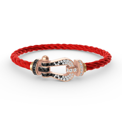 [Garvey ]FORCE LARGE HORSESHOE BLACK WHITE DIAMOND BRACELET ROSE GOLD