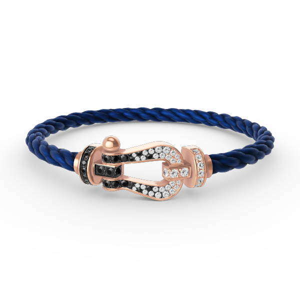 [Garvey ]FORCE LARGE HORSESHOE BLACK WHITE DIAMOND BRACELET ROSE GOLD