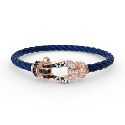 [Garvey ]FORCE LARGE HORSESHOE BLACK WHITE DIAMOND BRACELET ROSE GOLD
