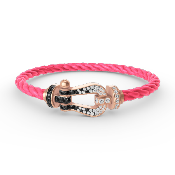 [Garvey ]FORCE LARGE HORSESHOE BLACK WHITE DIAMOND BRACELET ROSE GOLD