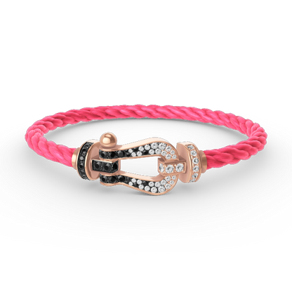 [Garvey ]FORCE LARGE HORSESHOE BLACK WHITE DIAMOND BRACELET ROSE GOLD