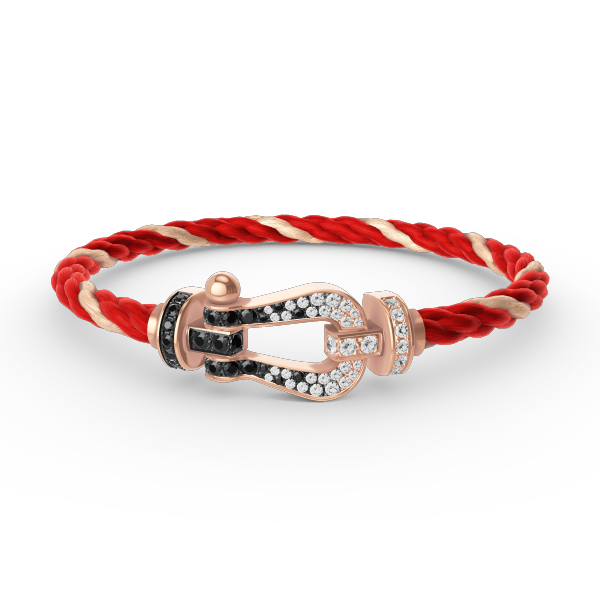 [Garvey ]FORCE LARGE HORSESHOE BLACK WHITE DIAMOND BRACELET ROSE GOLD