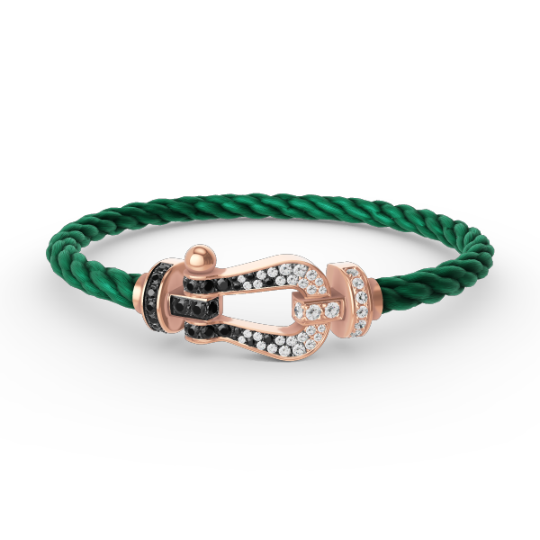 [Garvey ]FORCE LARGE HORSESHOE BLACK WHITE DIAMOND BRACELET ROSE GOLD