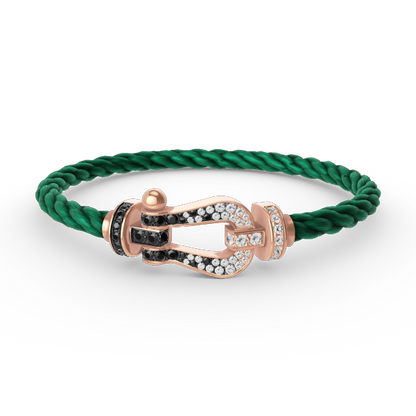 [Garvey ]FORCE LARGE HORSESHOE BLACK WHITE DIAMOND BRACELET ROSE GOLD