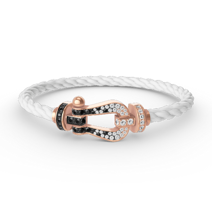 [Garvey ]FORCE LARGE HORSESHOE BLACK WHITE DIAMOND BRACELET ROSE GOLD