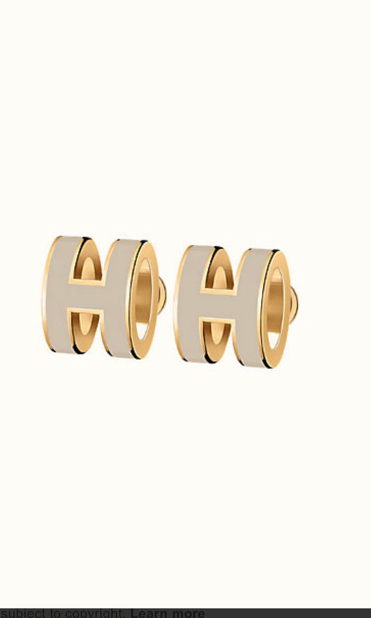 [Garvey]MINI POP H GOLD EARRINGS GREY