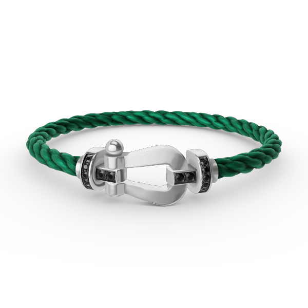 [Garvey ]FORCE LARGE HORSESHOE BLACK DIAMOND BRACELET SILVER