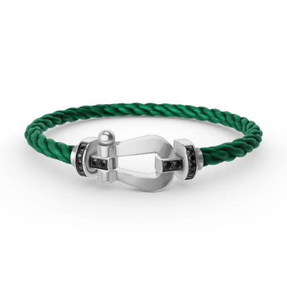 [Garvey ]FORCE LARGE HORSESHOE BLACK DIAMOND BRACELET SILVER