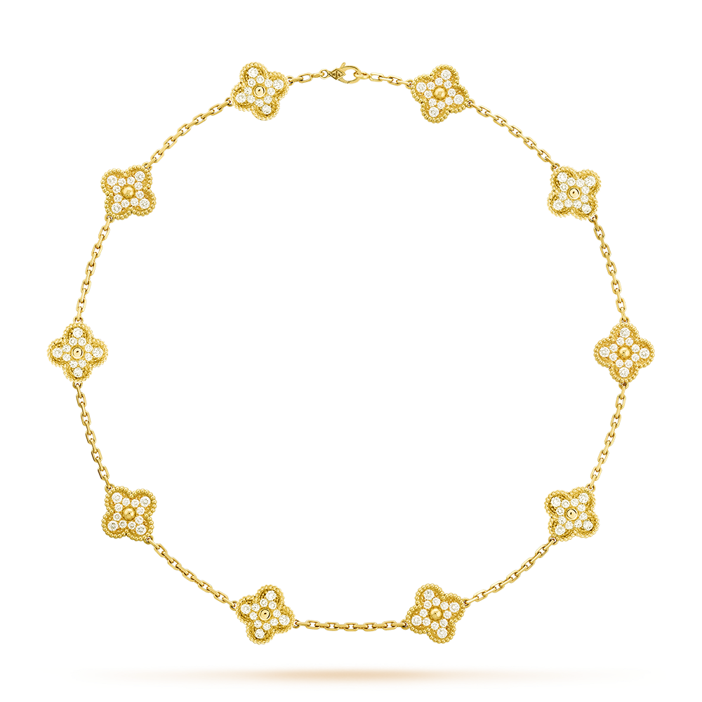 [Garvey ]CLOVER 10 MOTIFS DIAMOND NECKLACE