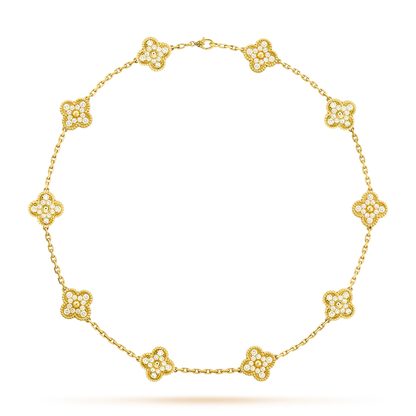 [Garvey ]CLOVER 10 MOTIFS DIAMOND NECKLACE