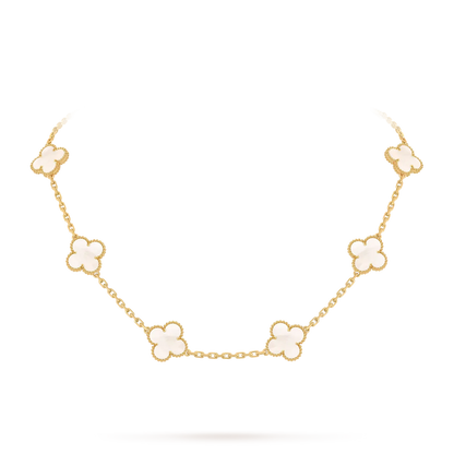 [Garvey]CLASSIC LUCKY 10-MOTIF CLOVER NECKLACE GOLD COLLECTION