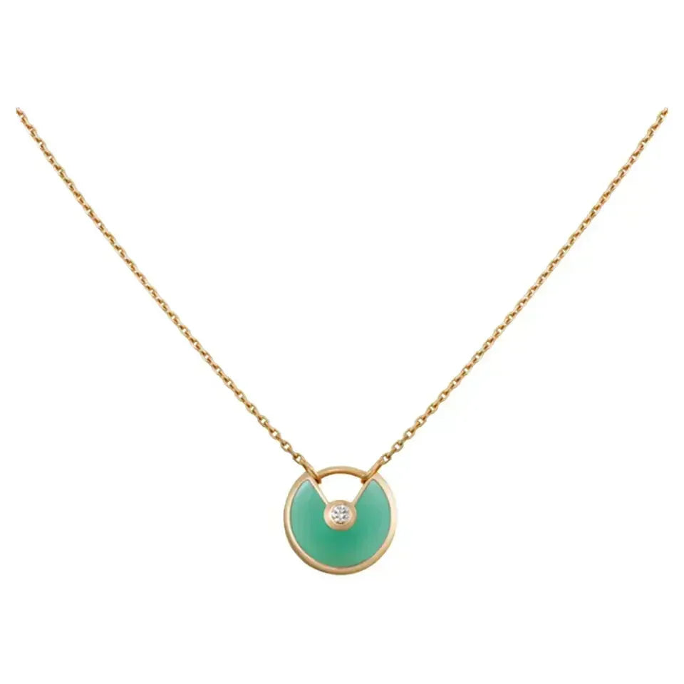 [Garvey ]AMULETTE GOLD MALACHITE NECKLACE