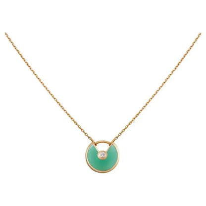 [Garvey ]AMULETTE GOLD MALACHITE NECKLACE