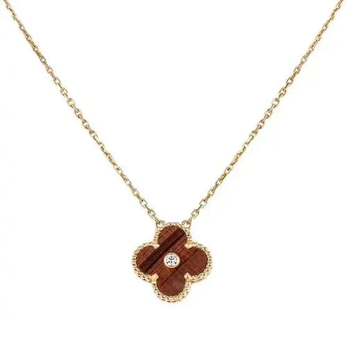 [Garvey ]CLOVER 15MM DIAMOND AND YELLOW TIGER'S EYE AGATE necklace