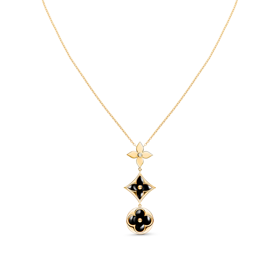 [Garvey]STAR AND SUN ONYX ROSE GOLD NECKLACE