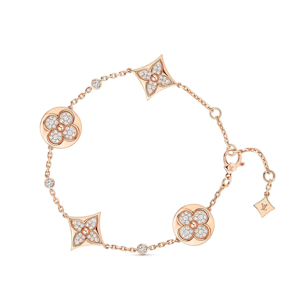 [Garvey ]STAR AND SUN 4 MOTIFS GOLD DIAMONDS BRACELET