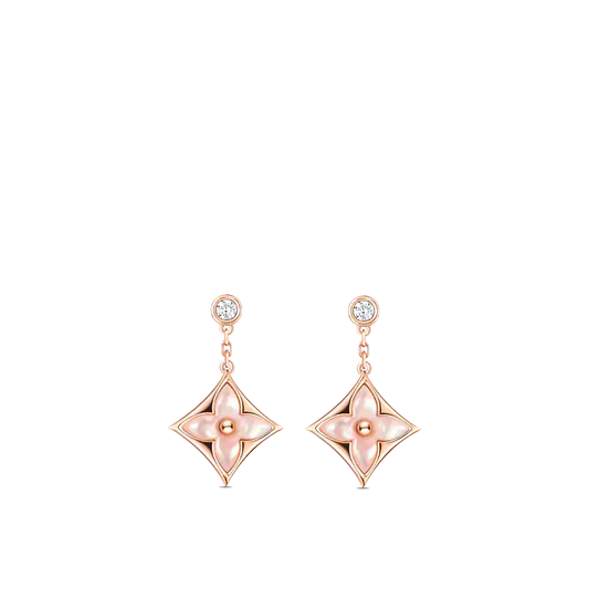 [Garvey]DOUBLE STAR ROSE GOLD MOP DROP EARRINGS