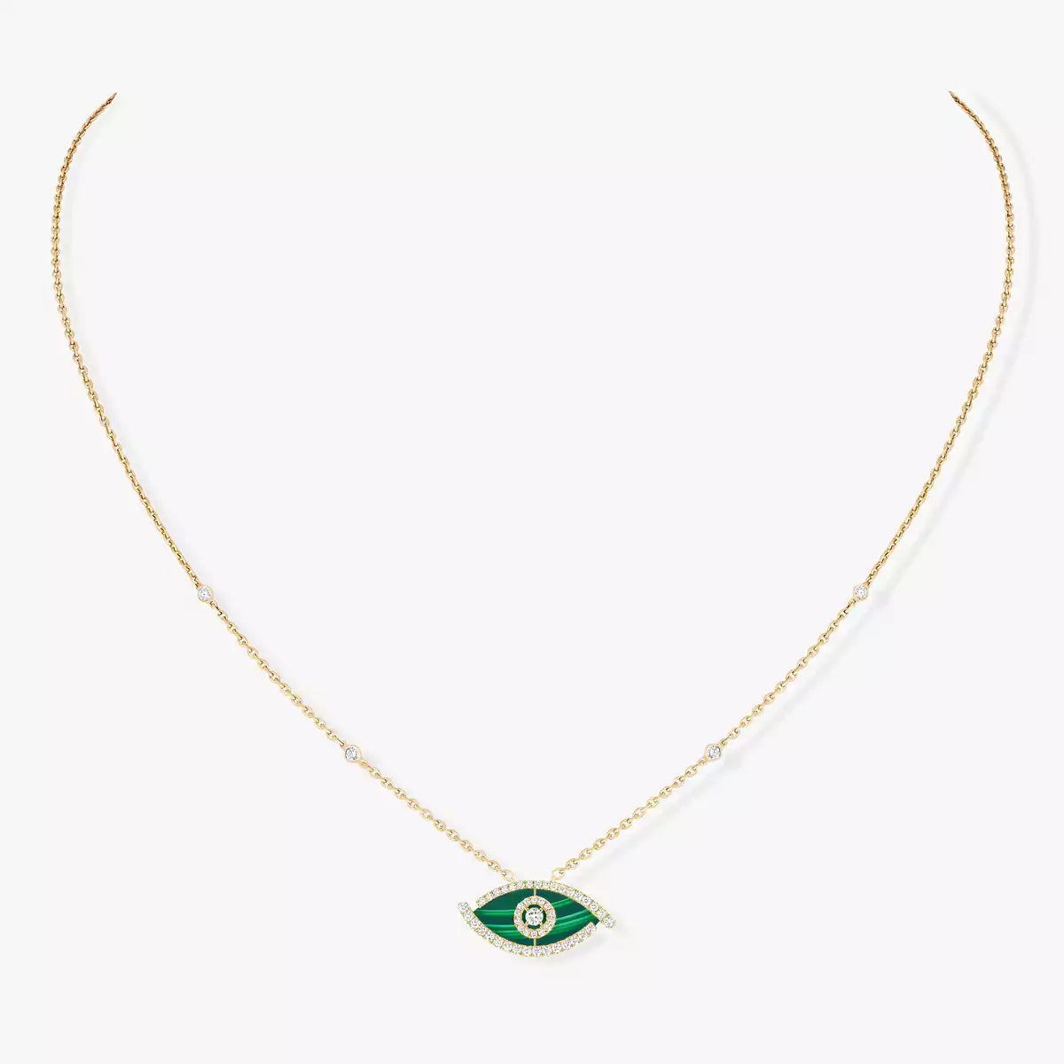 [Garvey]Lucky Eye Diamond Necklace in Rose Gold and Turquoise