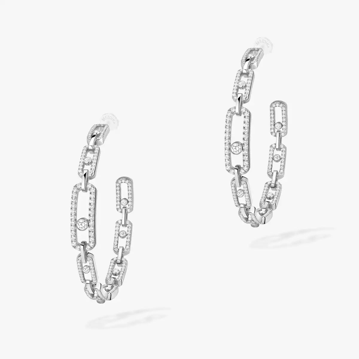 [Garvey]MOVE LINK KINETIC DIAMOND HOOP EARRINGS