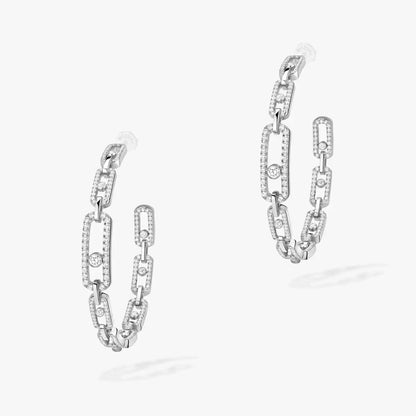 [Garvey]MOVE LINK KINETIC DIAMOND HOOP EARRINGS