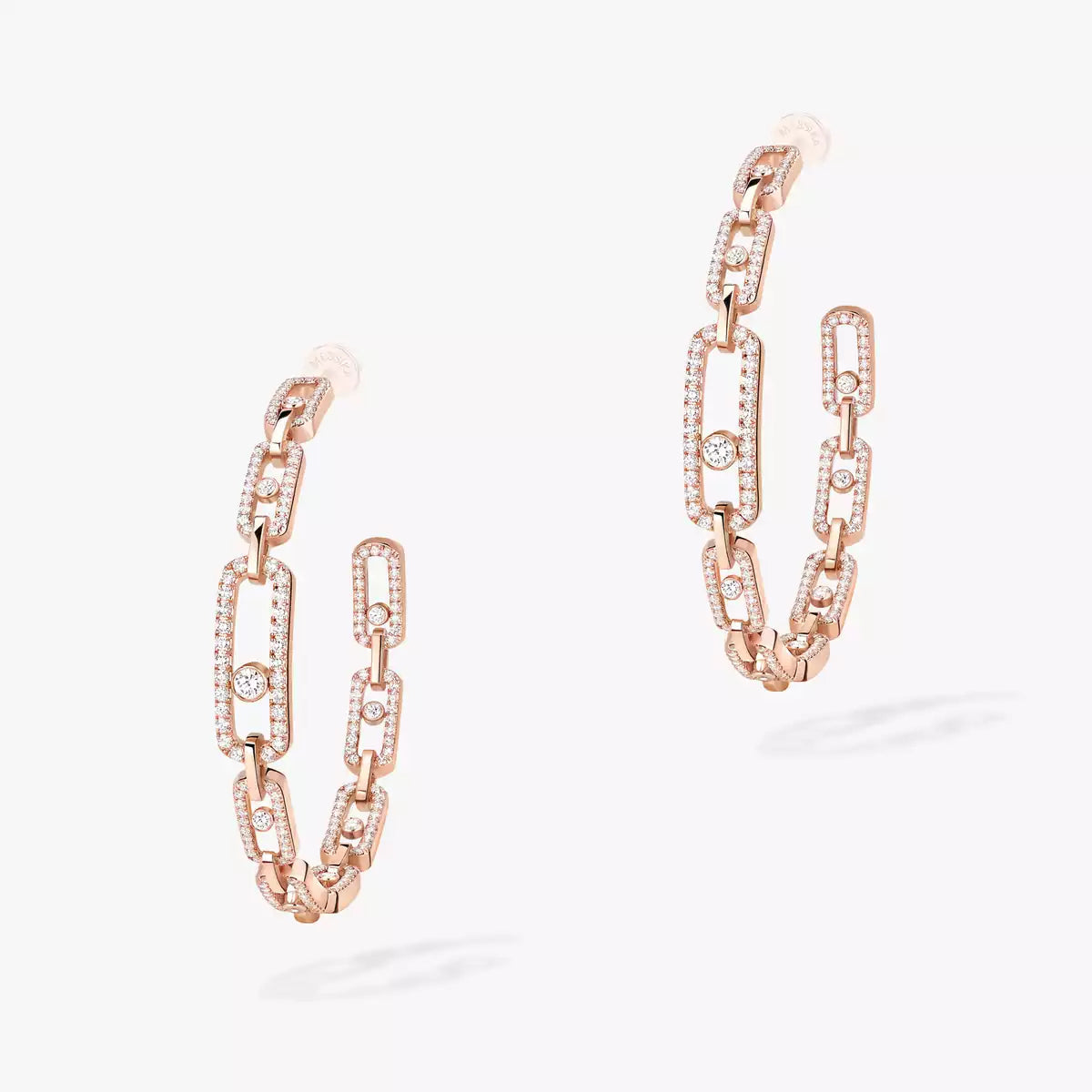 [Garvey]MOVE LINK KINETIC DIAMOND HOOP EARRINGS