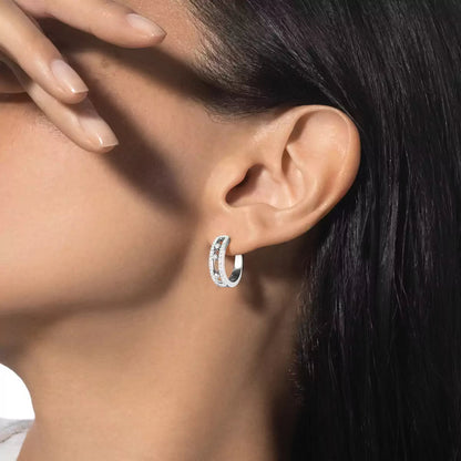 [Garvey]Diamond Pave_ Hoop Earrings Move