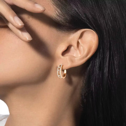 [Garvey]Diamond Pave_ Hoop Earrings Move