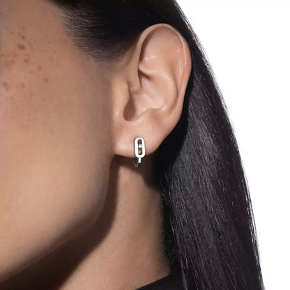 [Garvey]Diamond Mini Hoop Earrings Move Classique