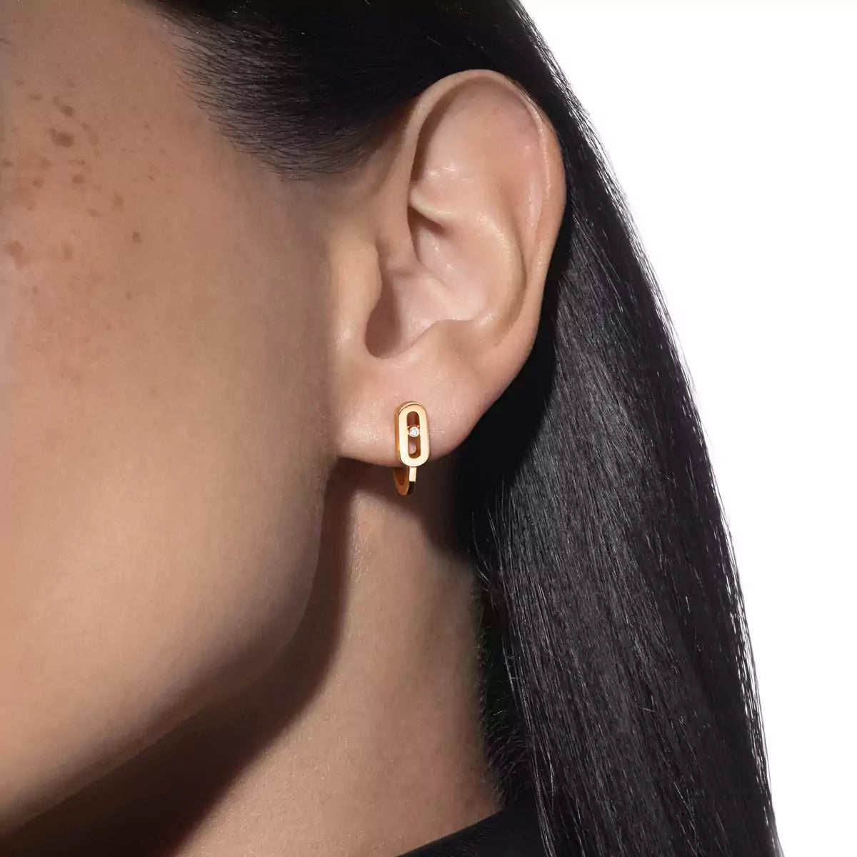 [Garvey]Diamond Mini Hoop Earrings Move Classique