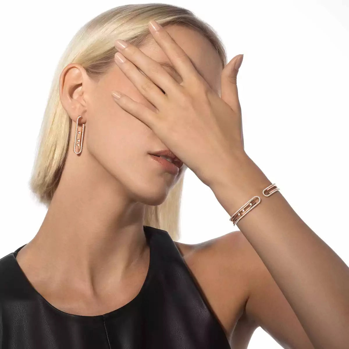 [Garvey]MOVE KINETIC DIAMOND PENDANT EARRINGS