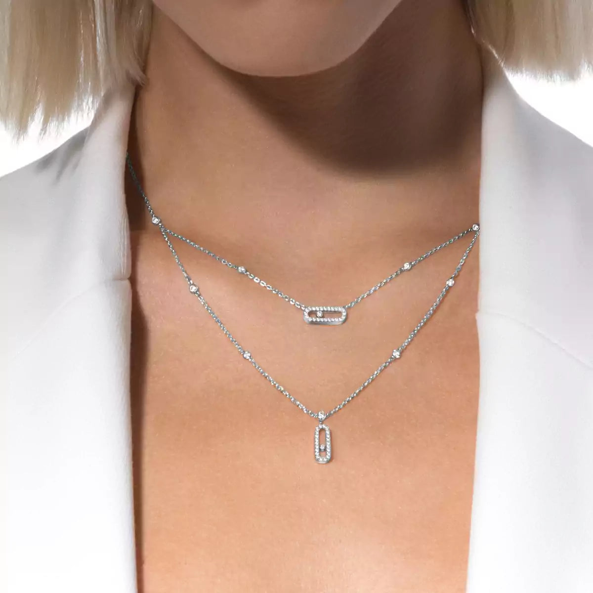 [Garvey]MOVE UNO 2-ROW PAVÉ NECKLACE