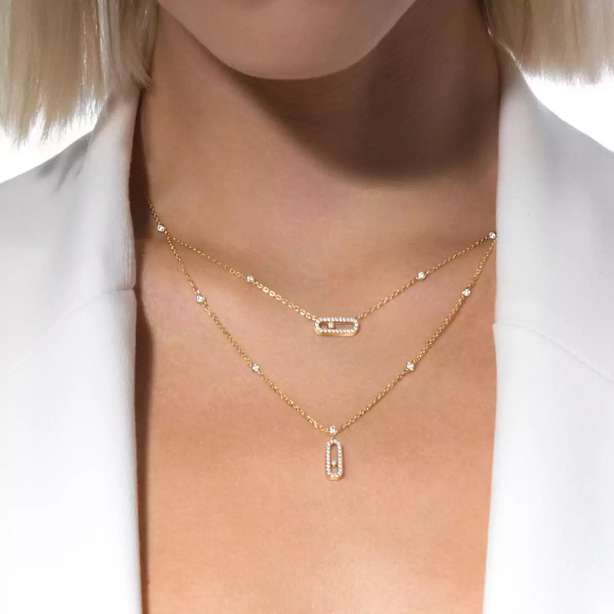 [Garvey]MOVE UNO 2-ROW PAVÉ NECKLACE