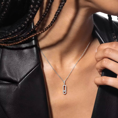 [Garvey]MOVE UNO FULL PAVÉ DIAMOND NECKLACE