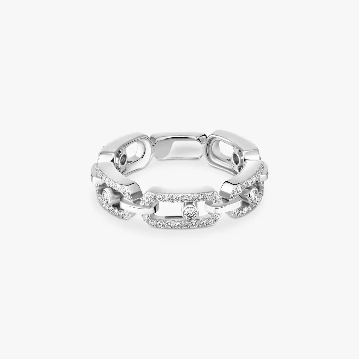[Garvey]Move Link Pave Set Diamond Ring