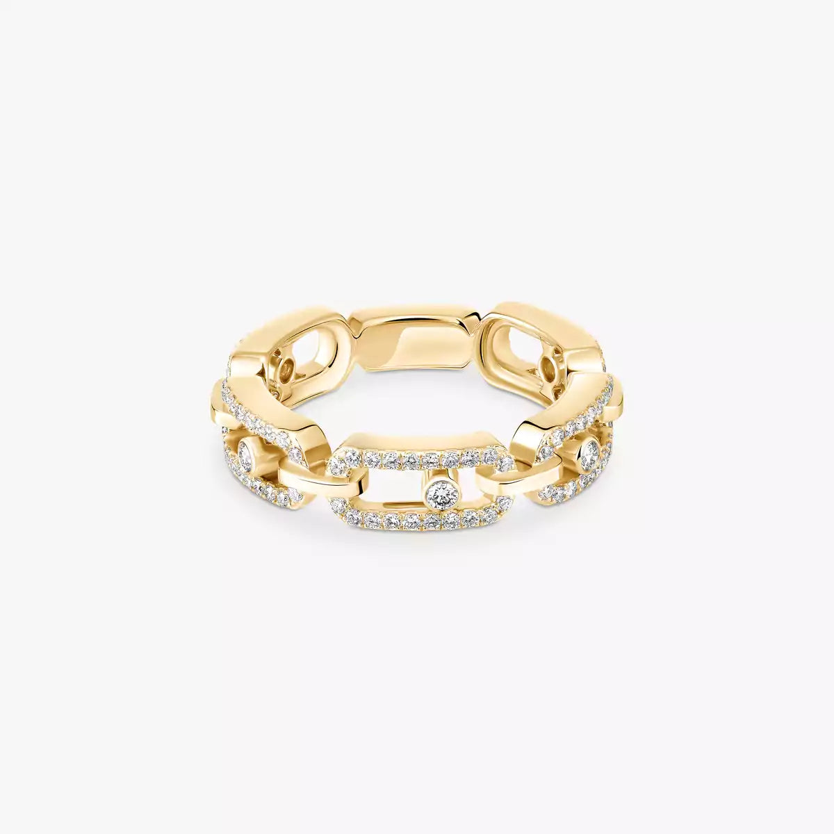 [Garvey]Move Link Pave Set Diamond Ring