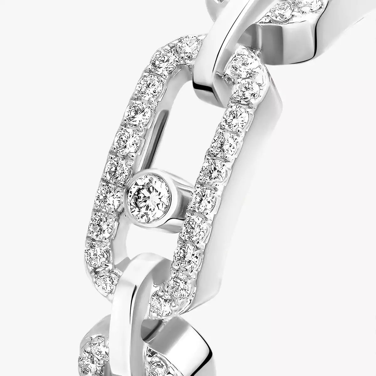 [Garvey]Move Link Pave Set Diamond Ring