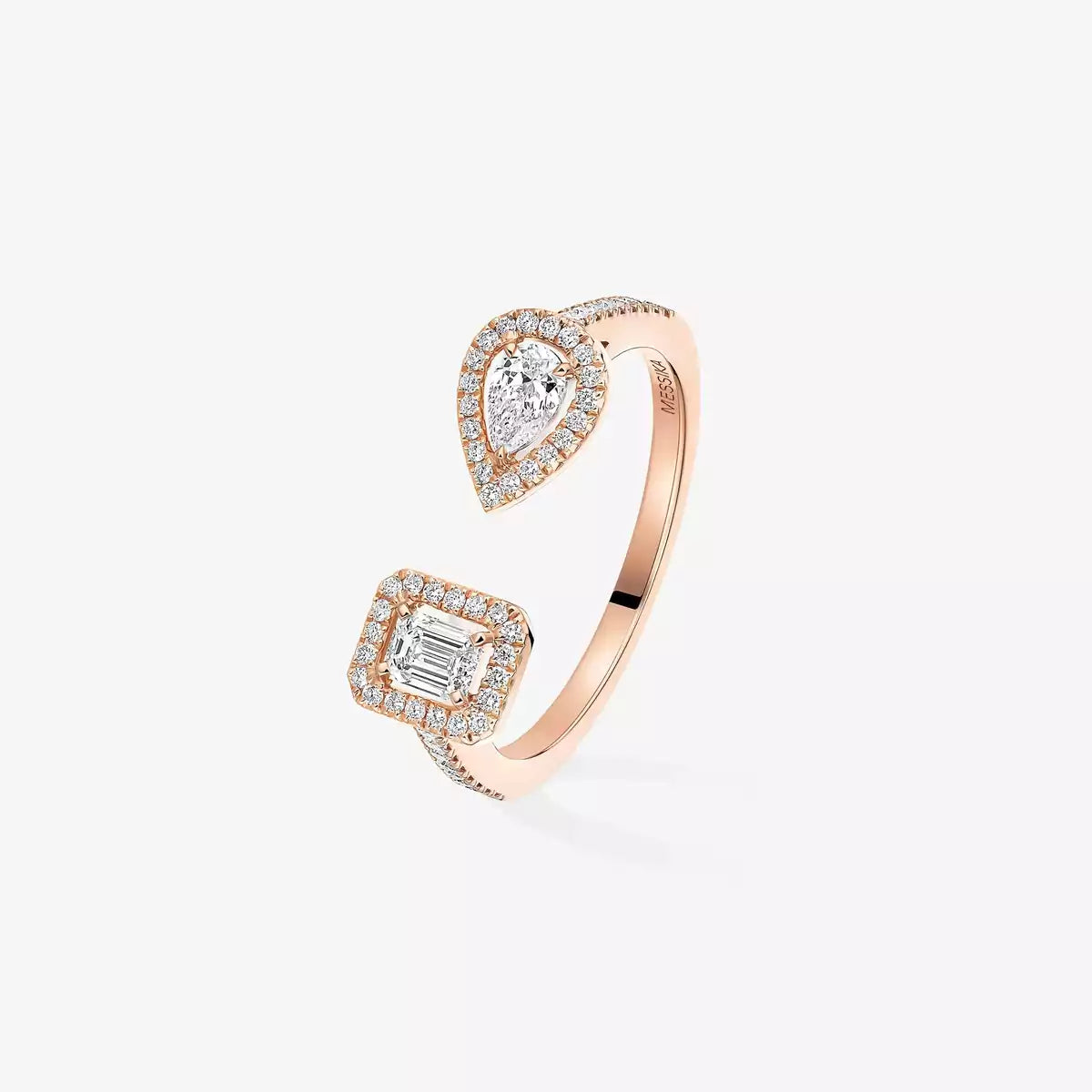 [Garvey]OPEN SUGAR CUBE & TEARDROP PAVÉ DIAMOND RING