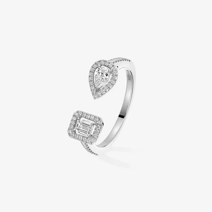 [Garvey]OPEN SUGAR CUBE & TEARDROP PAVÉ DIAMOND RING