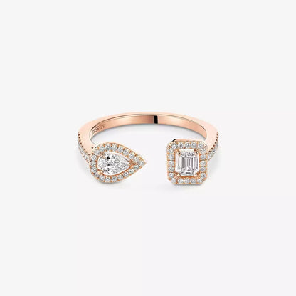 [Garvey]OPEN SUGAR CUBE & TEARDROP PAVÉ DIAMOND RING