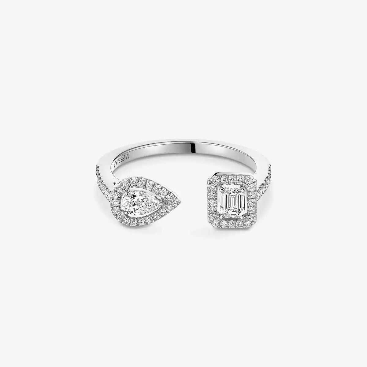 [Garvey]OPEN SUGAR CUBE & TEARDROP PAVÉ DIAMOND RING