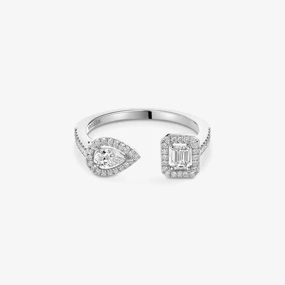 [Garvey]OPEN SUGAR CUBE & TEARDROP PAVÉ DIAMOND RING