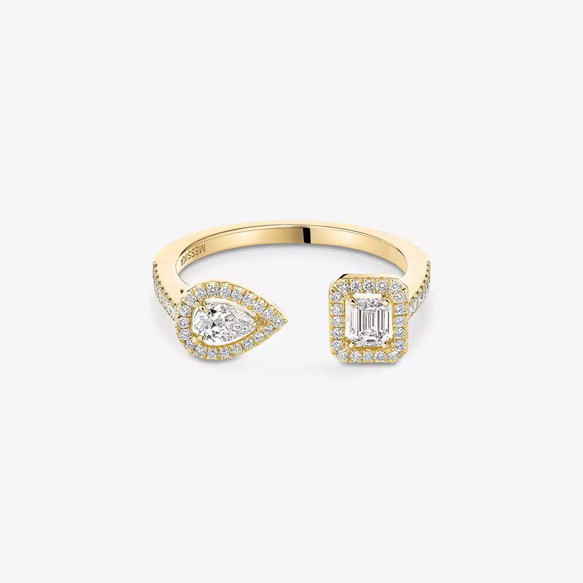 [Garvey]OPEN SUGAR CUBE & TEARDROP PAVÉ DIAMOND RING