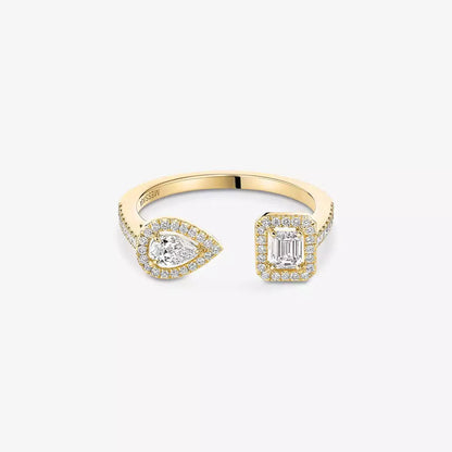 [Garvey]OPEN SUGAR CUBE & TEARDROP PAVÉ DIAMOND RING