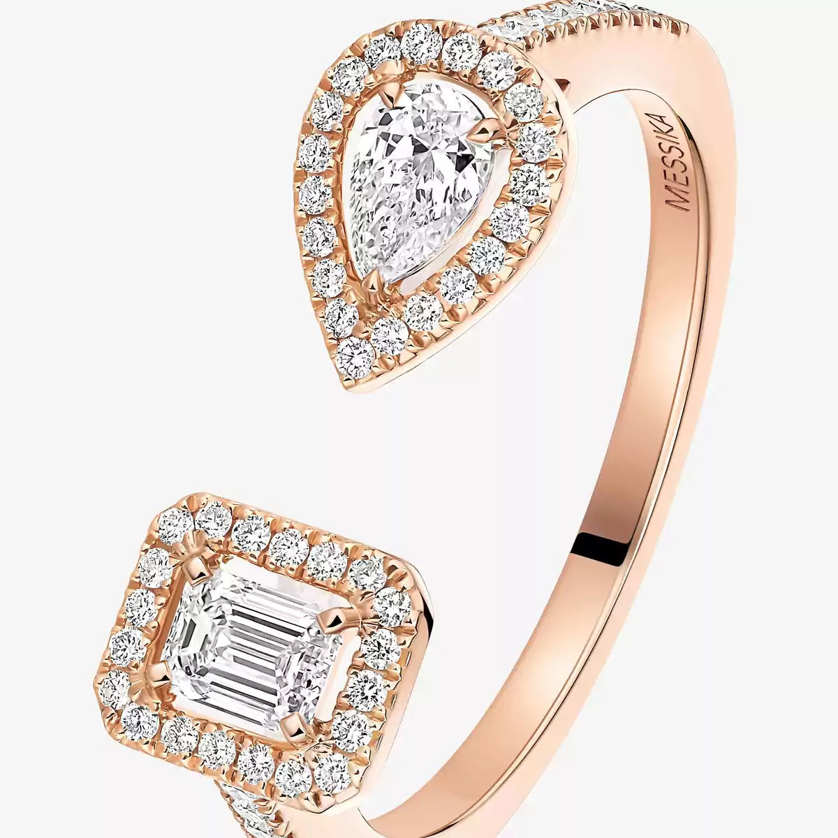 [Garvey]OPEN SUGAR CUBE & TEARDROP PAVÉ DIAMOND RING