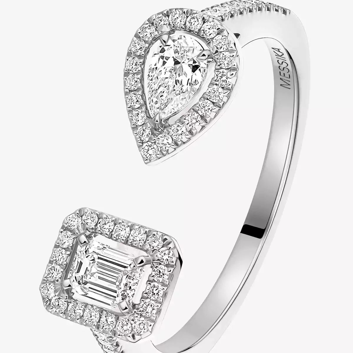 [Garvey]OPEN SUGAR CUBE & TEARDROP PAVÉ DIAMOND RING