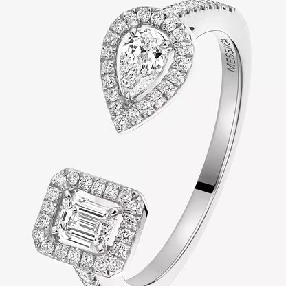 [Garvey]OPEN SUGAR CUBE & TEARDROP PAVÉ DIAMOND RING