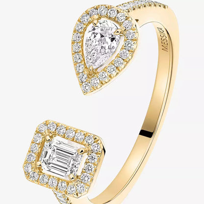 [Garvey]OPEN SUGAR CUBE & TEARDROP PAVÉ DIAMOND RING