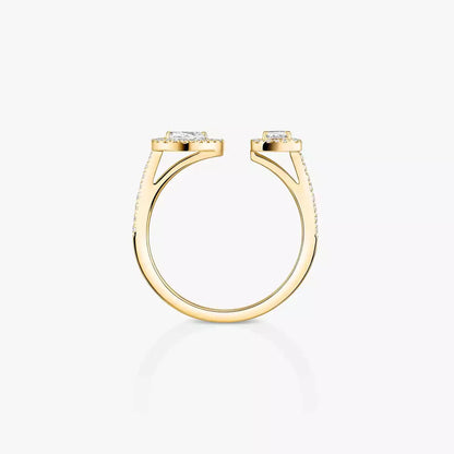 [Garvey]OPEN SUGAR CUBE & TEARDROP PAVÉ DIAMOND RING