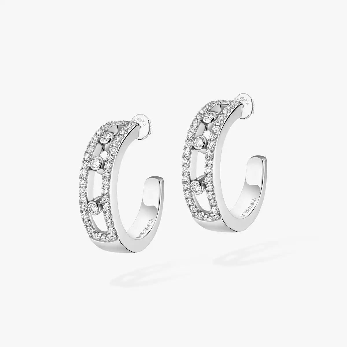 [Garvey]Diamond Pave_ Hoop Earrings Move